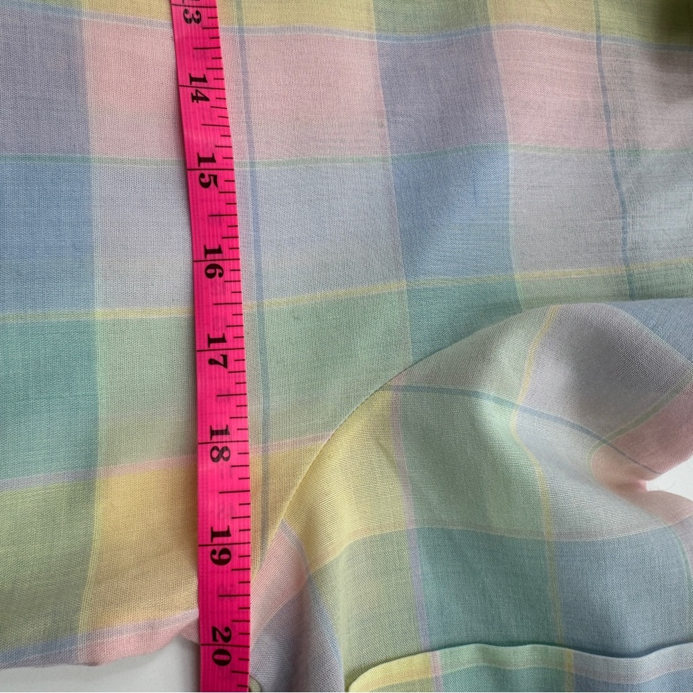 RRRuss Division of Russ Togs Inc Pastel Plaid Short Sleeve Button Down Top Size - Picture 5 of 5